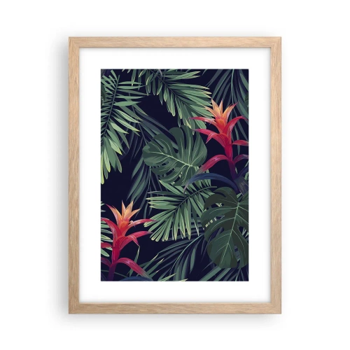 Poster in cornice rovere chiaro - Fiammante nel verde - 30x40 cm