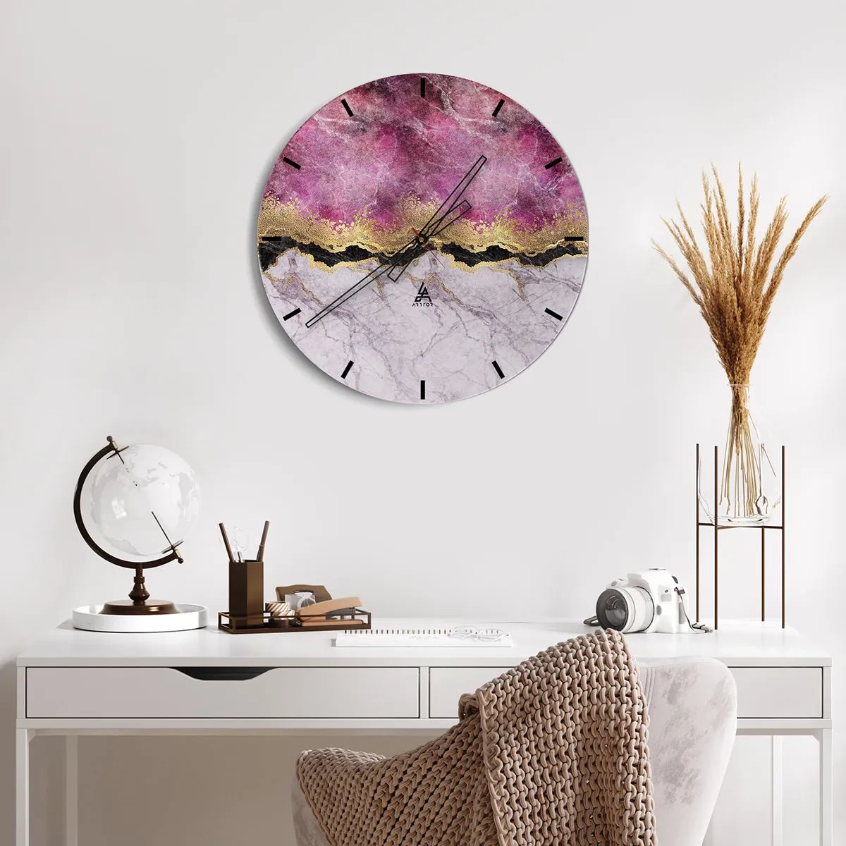 Orologio da parete - Orologio in Vetro - Sul confine - 40x40 cm