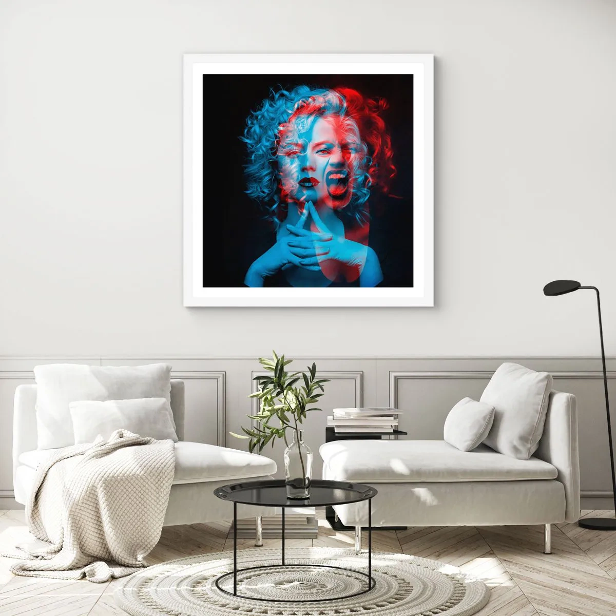 Poster in cornice bianca - Alter ego - 40x40 cm