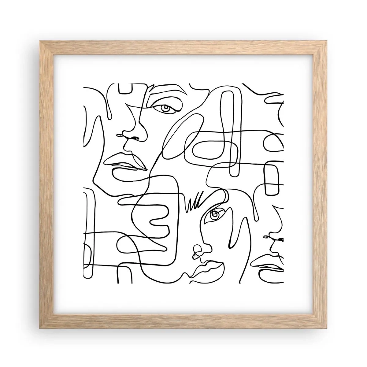 Poster in cornice rovere chiaro - Emozioni intrecciate - 30x30 cm