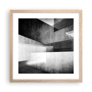 Poster in cornice rovere chiaro - La struttura dello spazio - 40x40 cm