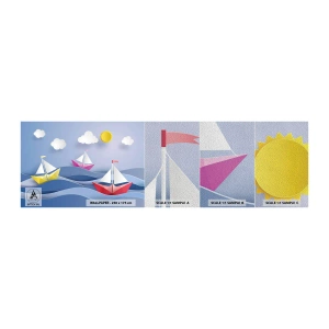 Campione di Fotomurale Premium Sand - Come è bello dondolare tra le onde - Per bambini, Nautico, Łódź - 100x30 cm