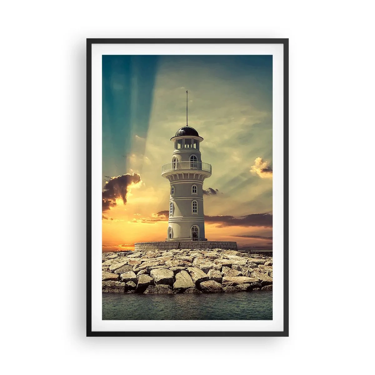 Poster in cornice nera - Luce - Bontà - Bellezza - 61x91 cm