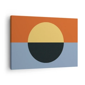 Quadro su tela - Stampe su Tela - Astrazione geometrica con colori contrastanti - 70x50cm - Composizione di caldo e freddo - Decorazione murale moderna per soggiorno e camera da letto ARTTOR
