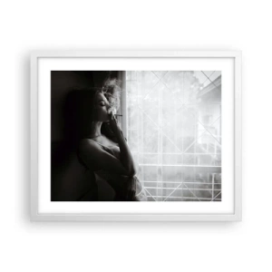 Poster in cornice bianca - Attimo sensuale - 50x40 cm