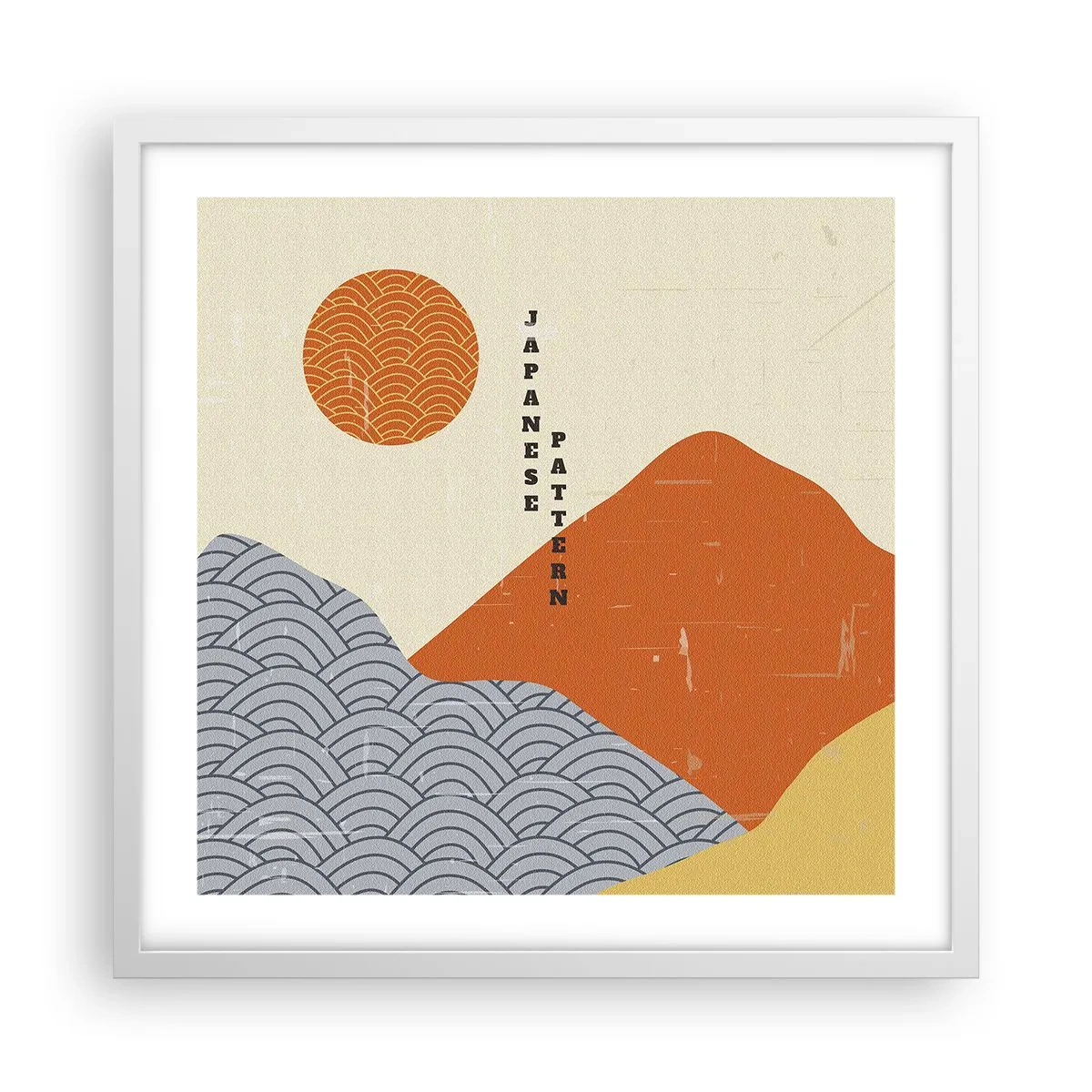 Poster in cornice bianca - Spirito giapponese - 50x50 cm