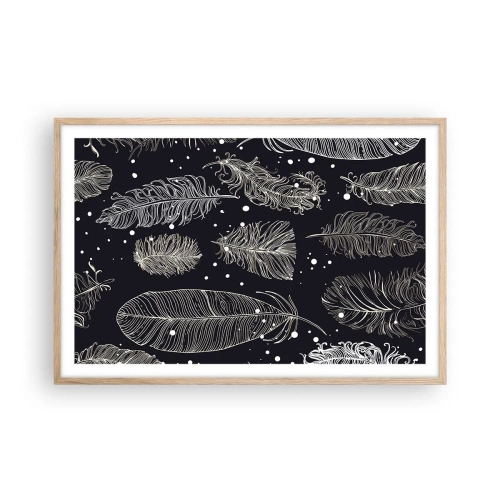 Poster in cornice rovere chiaro - Pizzo piumato - 91x61 cm