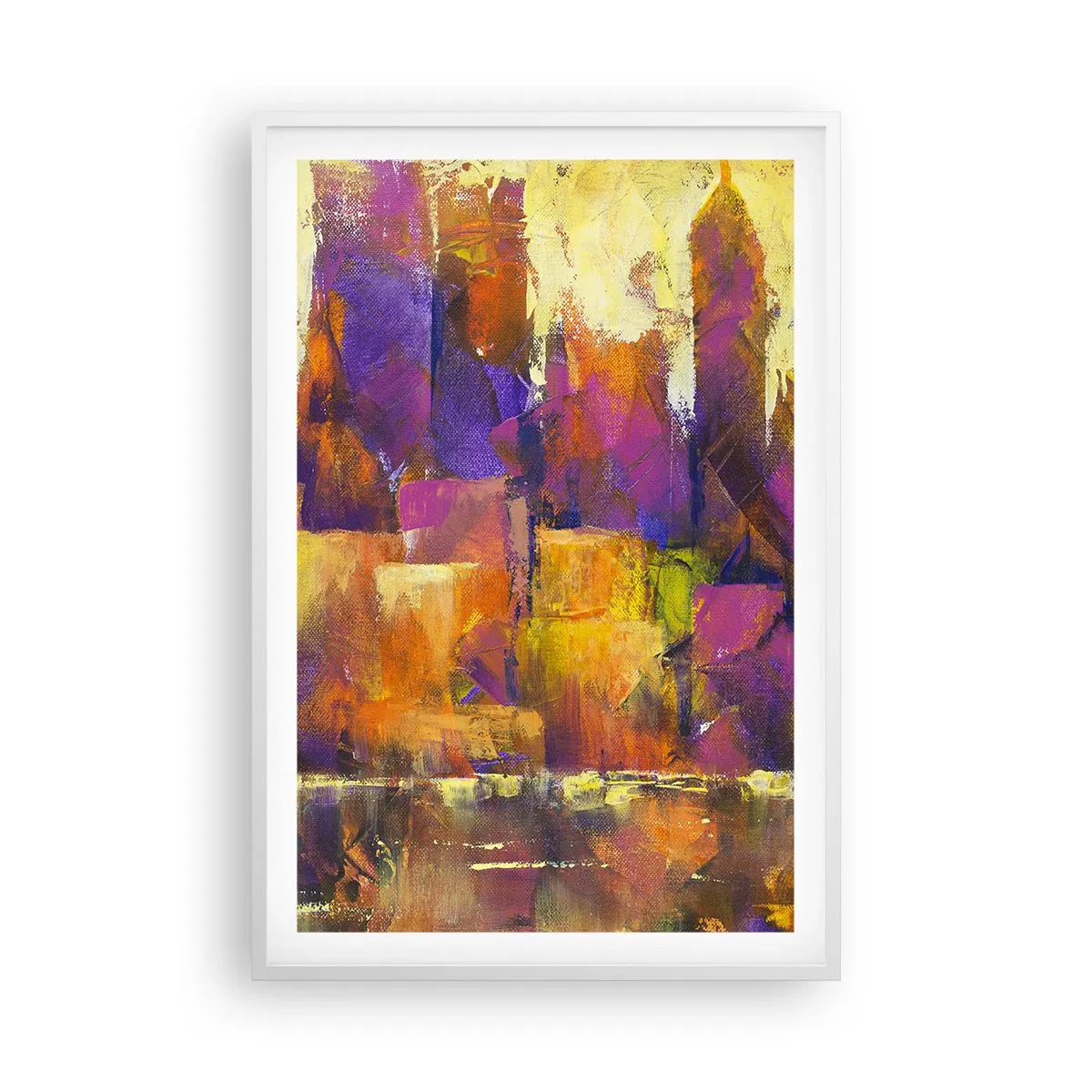 Poster in cornice bianca - Composizione metropolitana - 61x91 cm