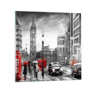 Quadro su vetro - Una città per niente grigia - 30x30 cm