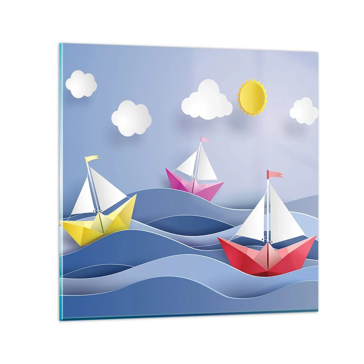 Quadro su vetro - Come è bello dondolare tra le onde - 50x50 cm