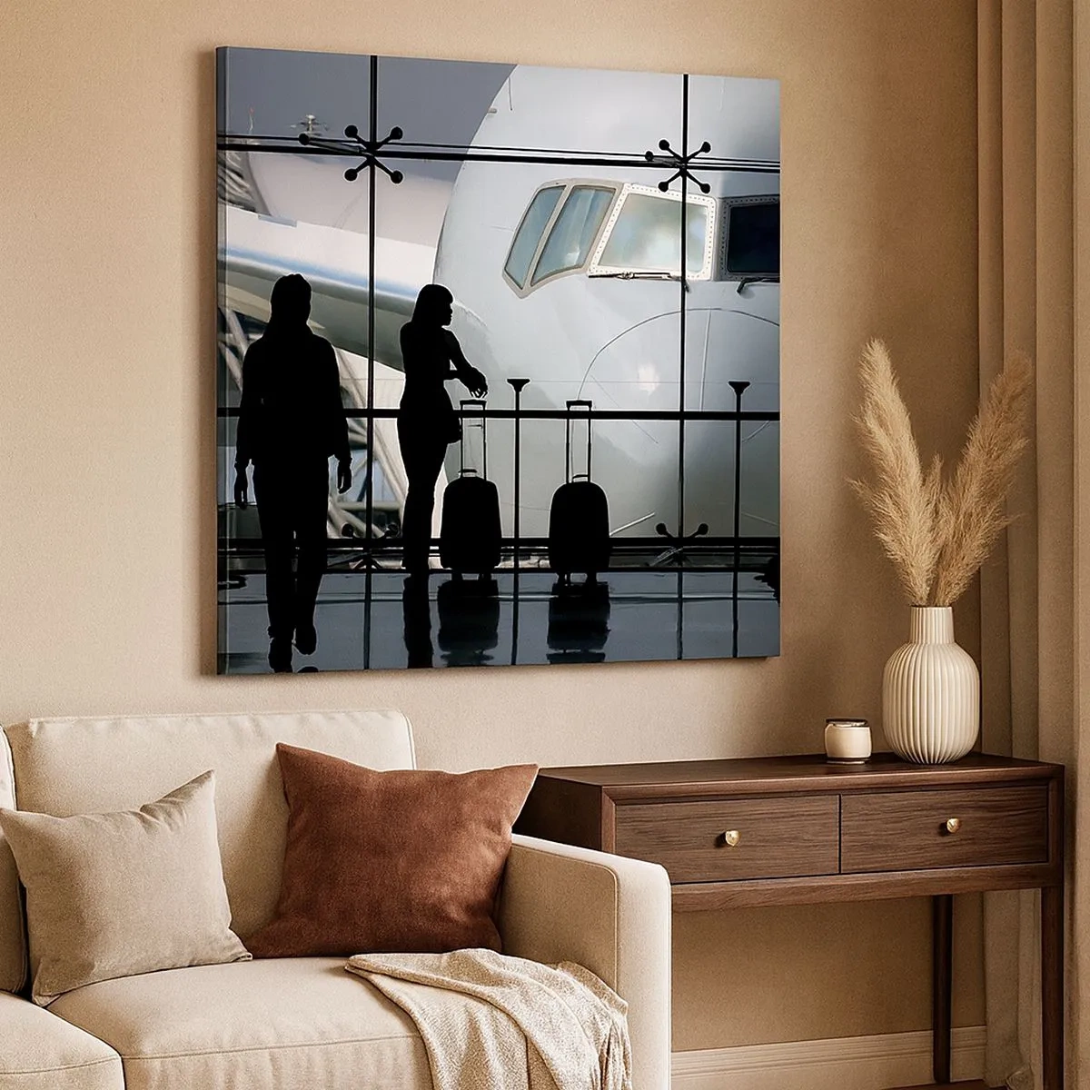 Quadro su tela - Stampe su Tela - Faccia a faccia in aeroporto - 30x30 cm