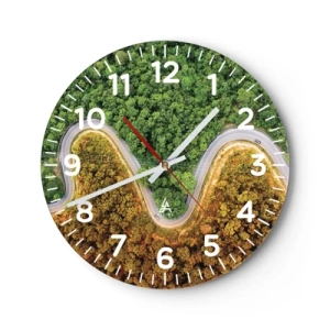 Orologio da parete - Orologio in Vetro - Confine e separazione - 30x30 cm
