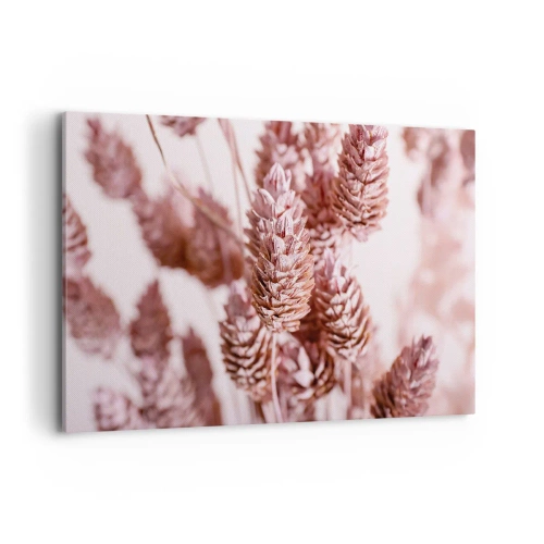 Quadro su tela - Stampe su Tela - Un primo piano delle delicate spighe rosa delle erbe ornamentali - 120x80cm - A prima vista poco appariscenti - Decorazione murale moderna per soggiorno e camera da letto ARTTOR
