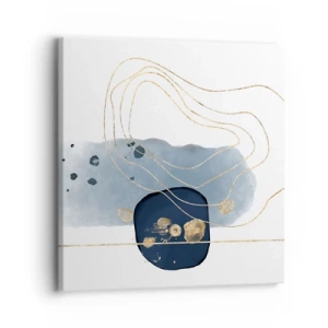 Quadro su tela - Stampe su Tela - Fantasia blu e oro - 30x30 cm