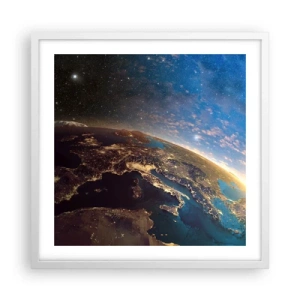Poster in cornice bianca - Guardiamoci da lontano - 50x50 cm