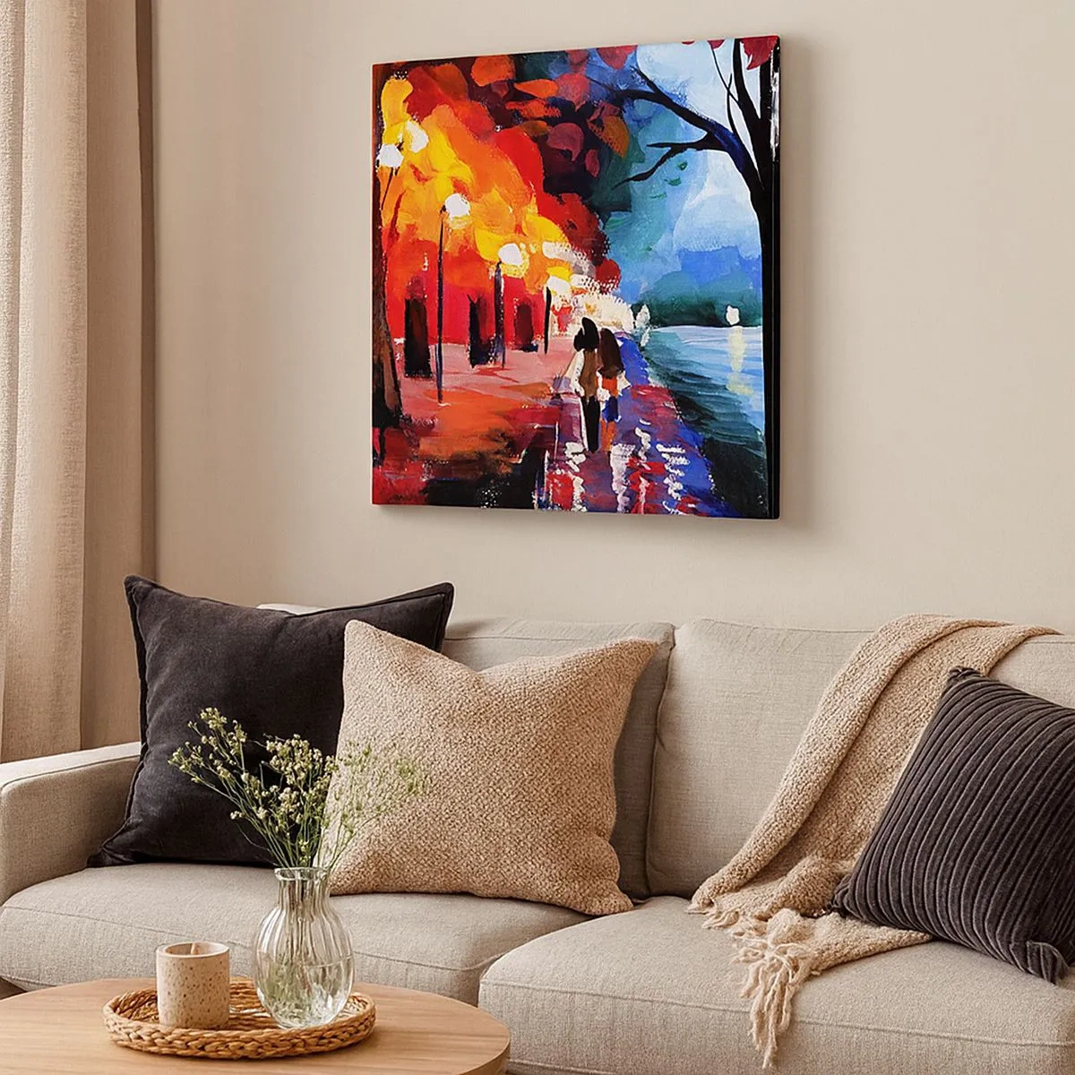 Quadro su tela - Stampe su Tela - Autunno infuocato nel parco - 30x30 cm