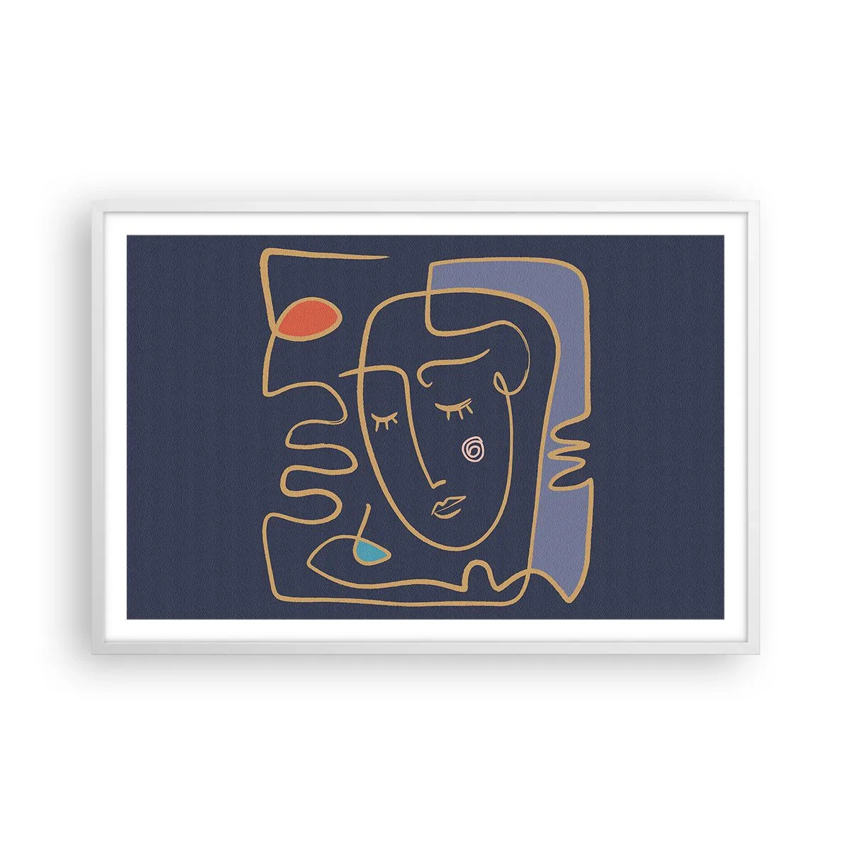 Poster in cornice bianca - Pensierosa - 91x61 cm