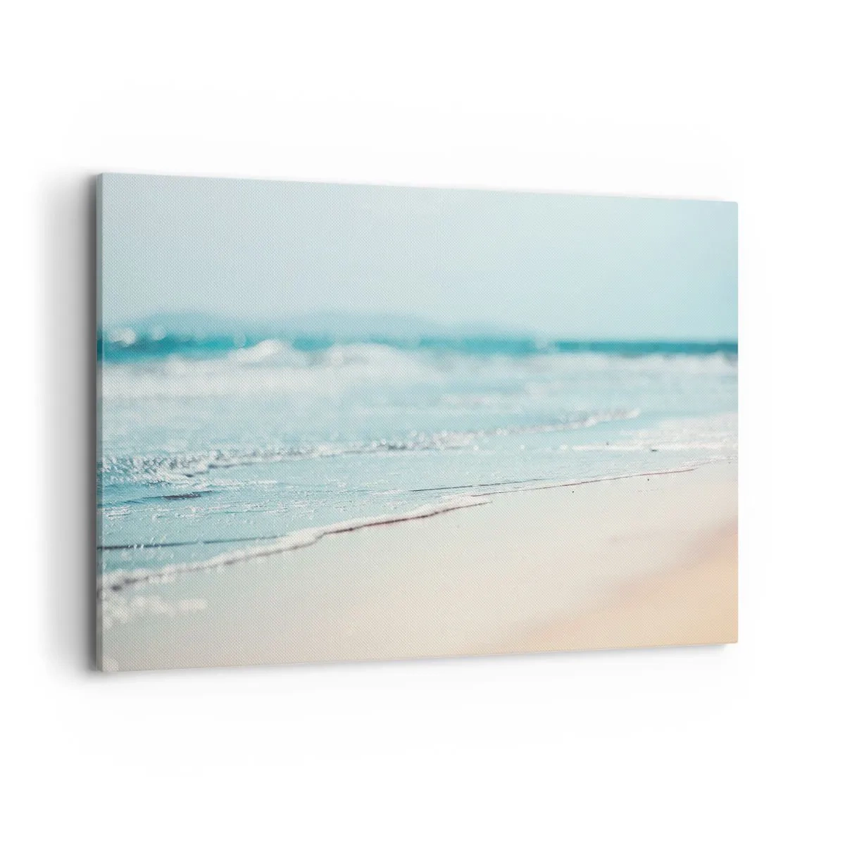 Quadro su tela - Stampe su Tela - Dolci onde dell'oceano su una spiaggia sabbiosa - 100x70cm - Calore e rumore - Decorazione murale moderna per soggiorno e camera da letto ARTTOR