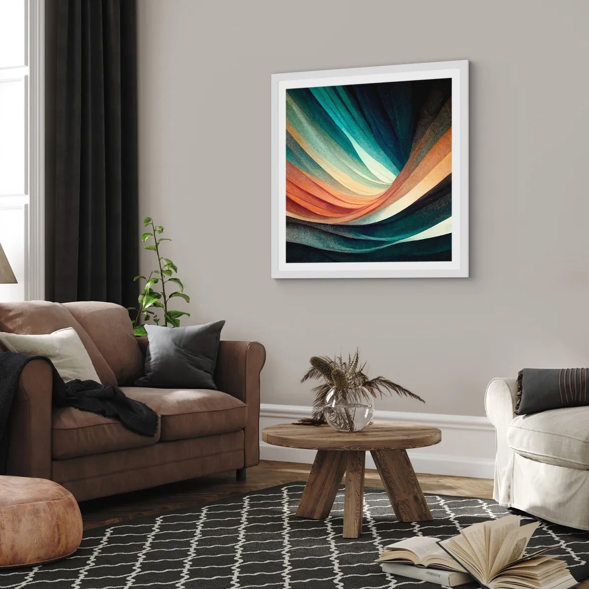 Poster in cornice bianca - Intessuto di colore - 40x40 cm