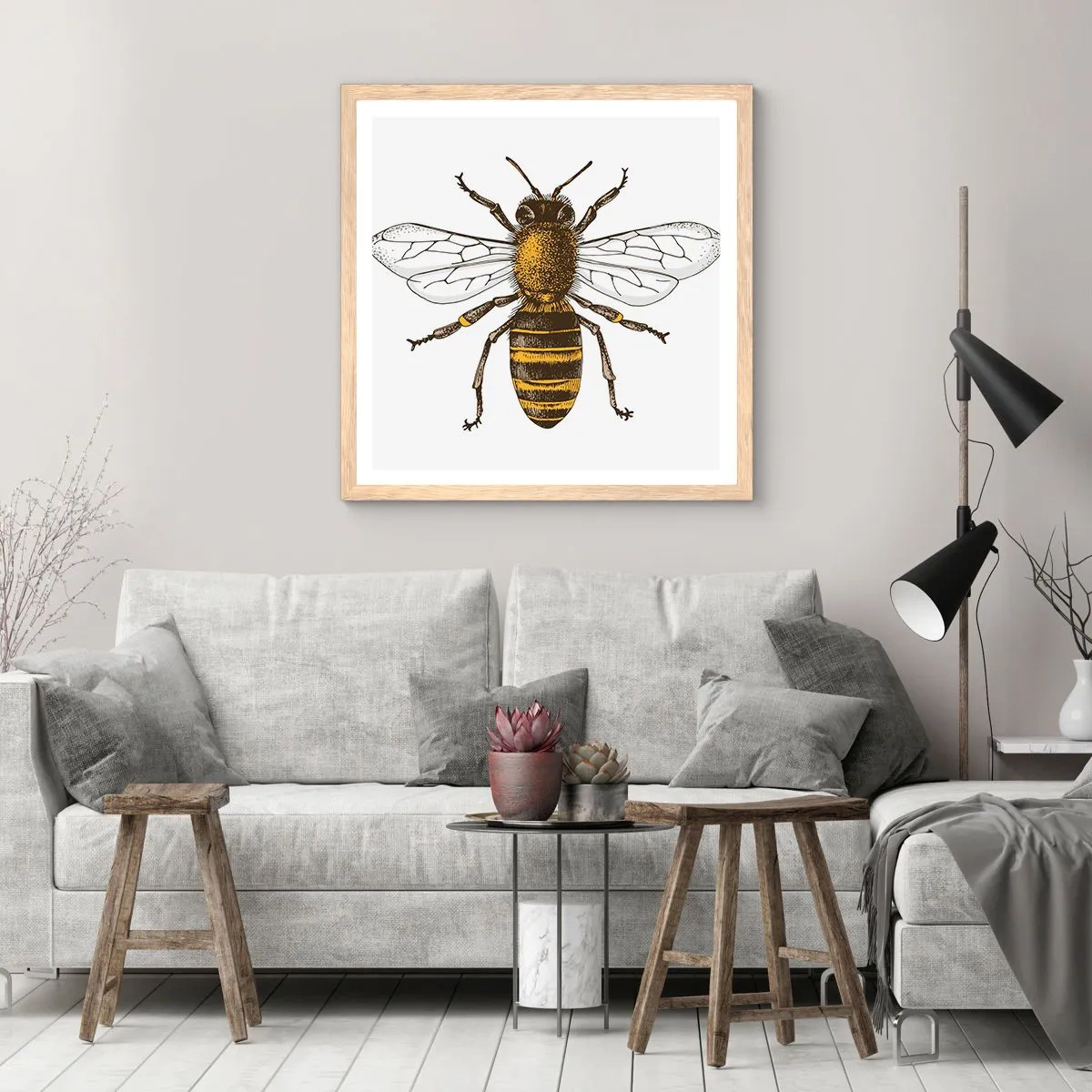 Poster in cornice rovere chiaro - Bella e buona - 50x50 cm