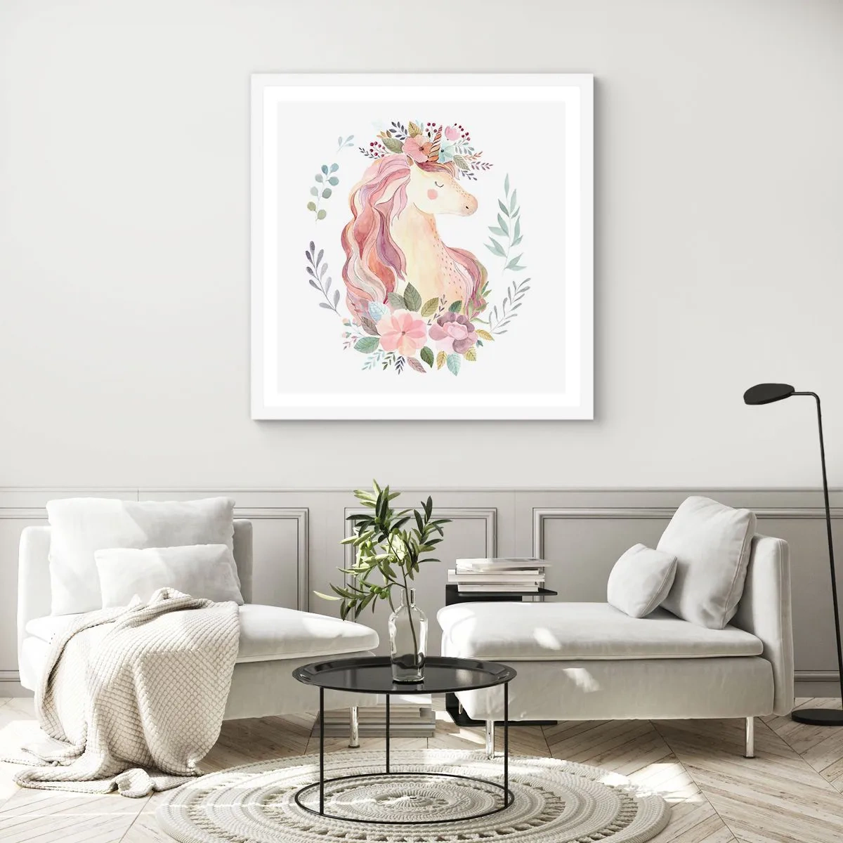 Poster in cornice bianca - Invito nel mondo delle favole - 30x30 cm