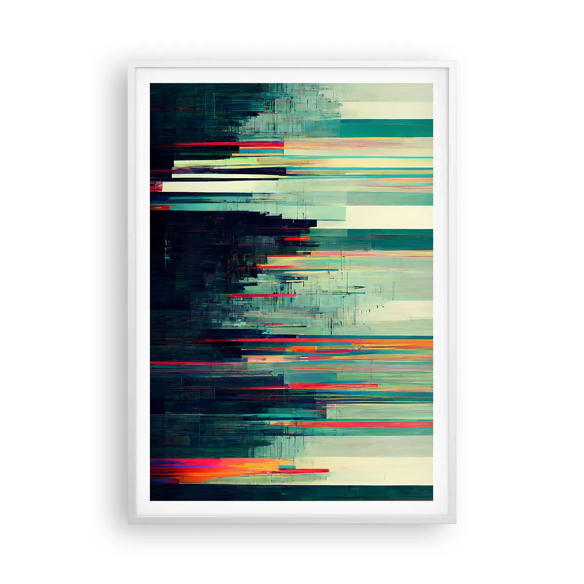 Poster in cornice bianca - Città futuristica - 70x100 cm