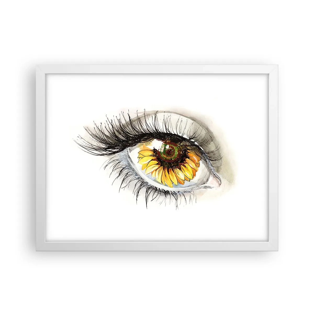 Poster in cornice bianca - Uno sguardo caldo come l'estate - 40x30 cm