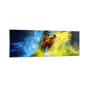 Quadro su vetro - Nella polvere gialla e blu - 90x30 cm