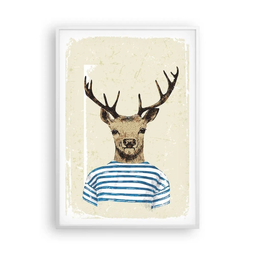 Poster in cornice bianca - Mi piacciono le camicie a righe! - 70x100 cm