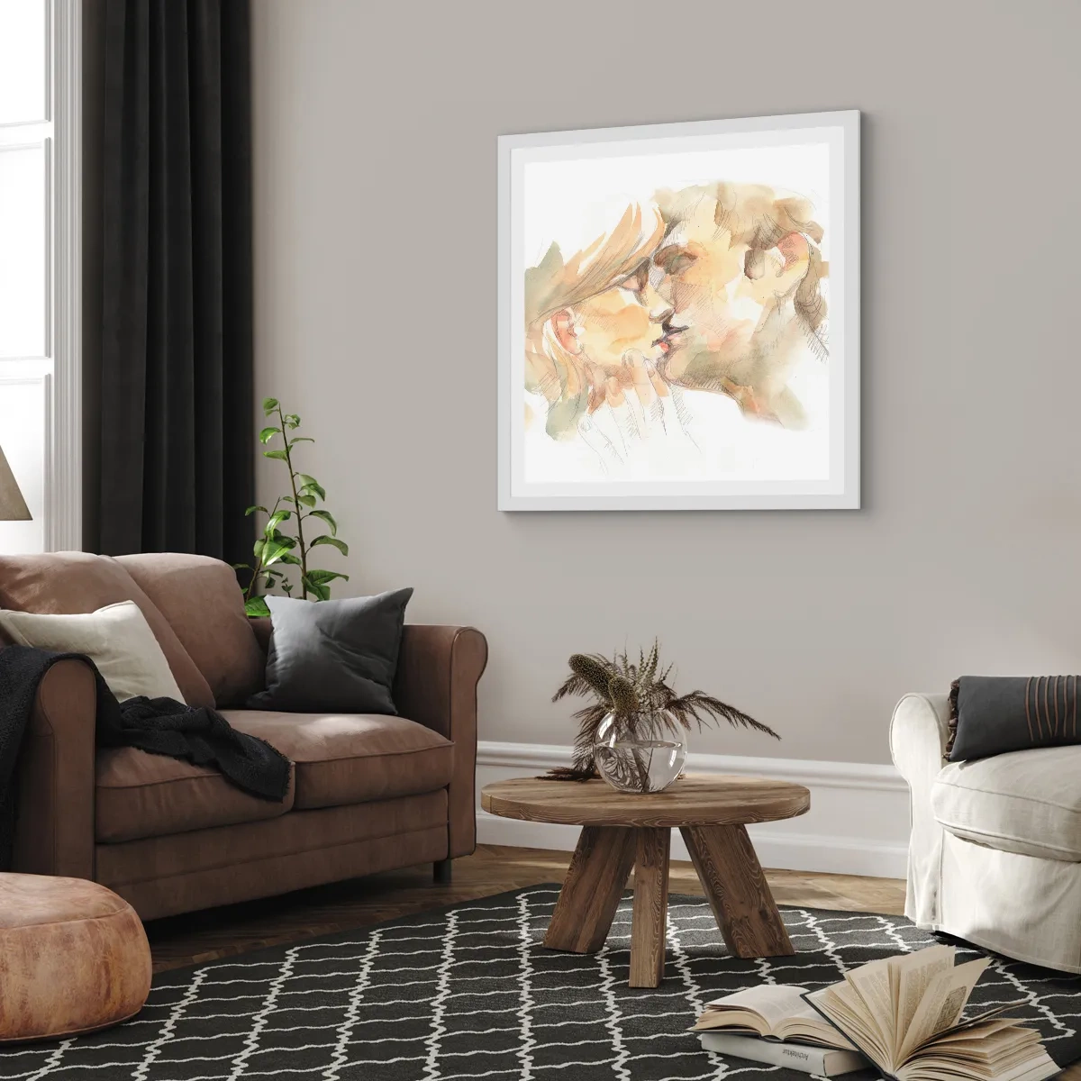 Poster in cornice bianca - Sarà l'anima gemella? - 50x50 cm