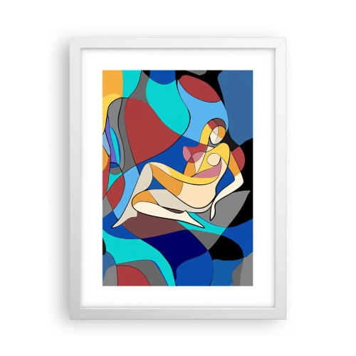 Poster in cornice bianca - Nudo cubista - 30x40 cm