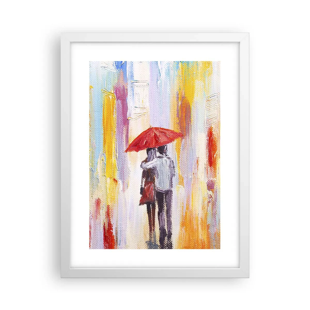 Poster in cornice bianca - Che piova ancora - 30x40 cm