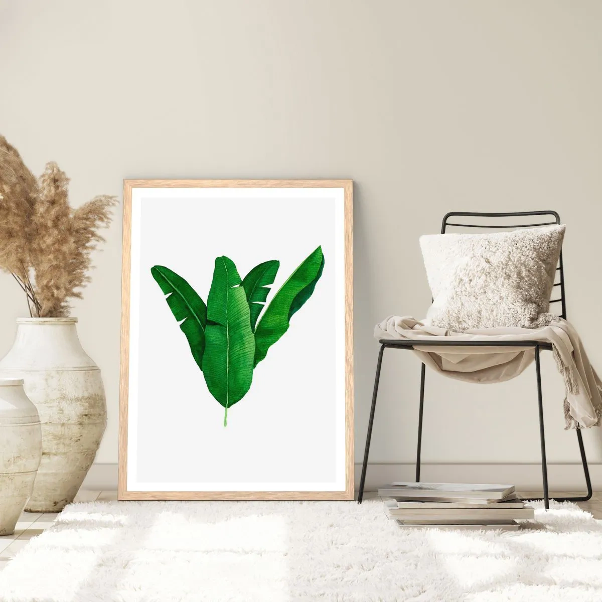 Poster in cornice rovere chiaro - Simmetria verde - 61x91 cm