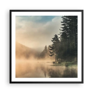 Poster in cornice nera - La nascita del giorno - 60x60 cm