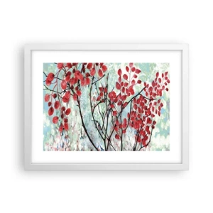Poster in cornice bianca - Albero in scarlatto - 40x30 cm