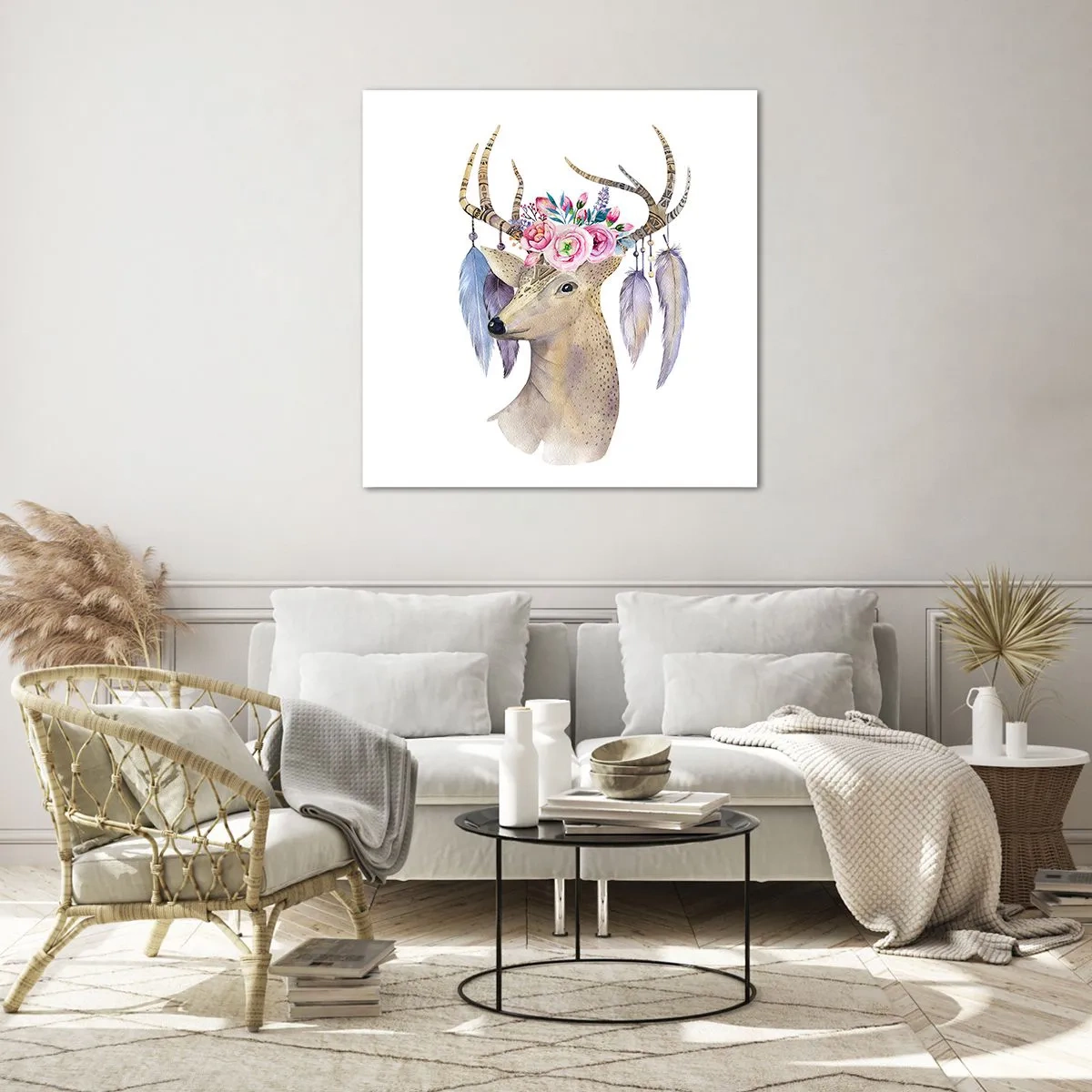 Quadro su vetro - Guida delle anime: delicato e innocente - 70x70 cm