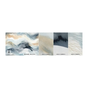 Campione di Fotomurale Premium Canvas - Astrazione nevosa e nebbiosa - Pezzo, Acquerello, Minimalismo - 100x30 cm
