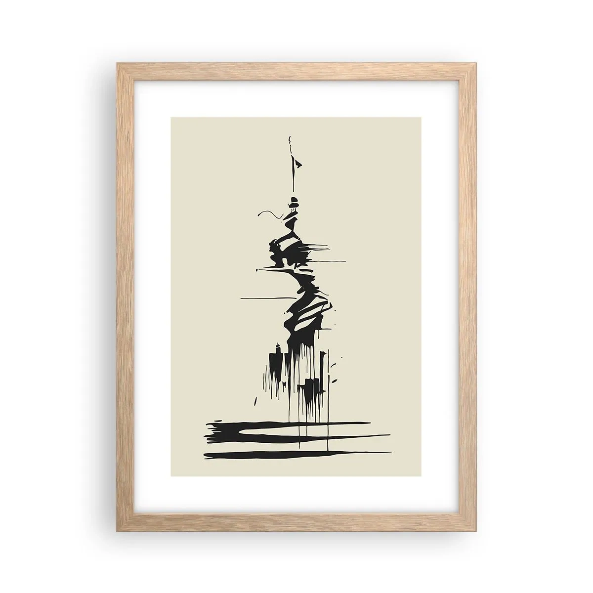Poster in cornice rovere chiaro - Astrazione frettolosa - 30x40 cm