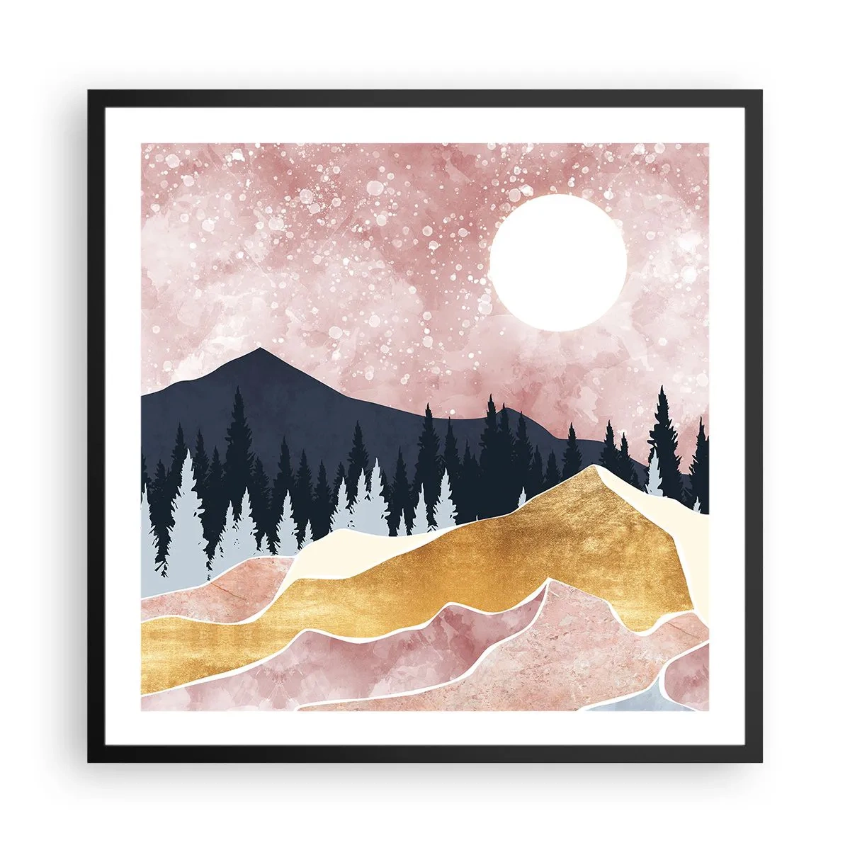 Poster in cornice nera - Guardiano notturno - 60x60 cm