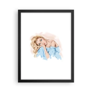 Poster in cornice nera - Sognante nel blu - 30x40 cm