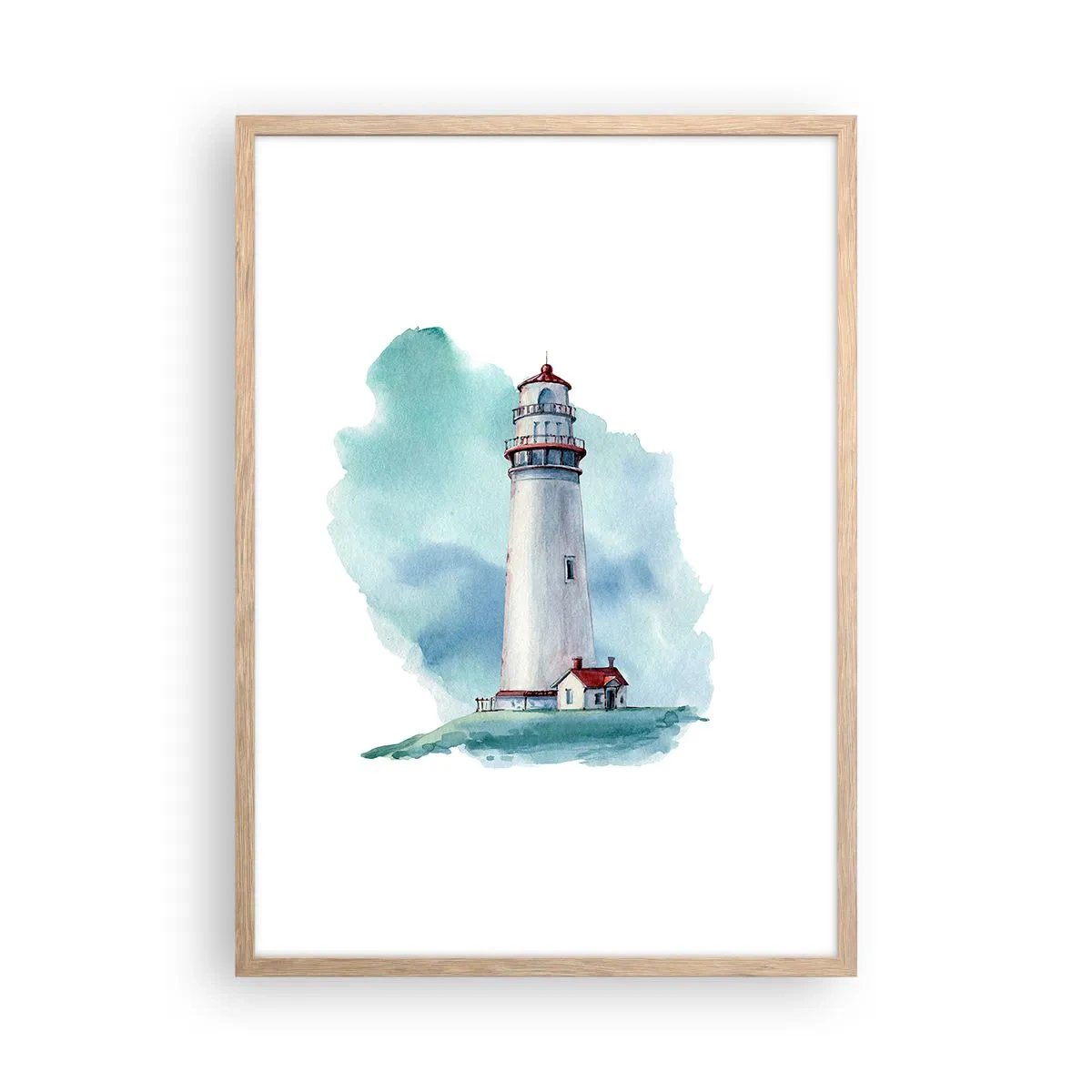 Poster in cornice rovere chiaro - Il mite amico del blu - 50x70 cm