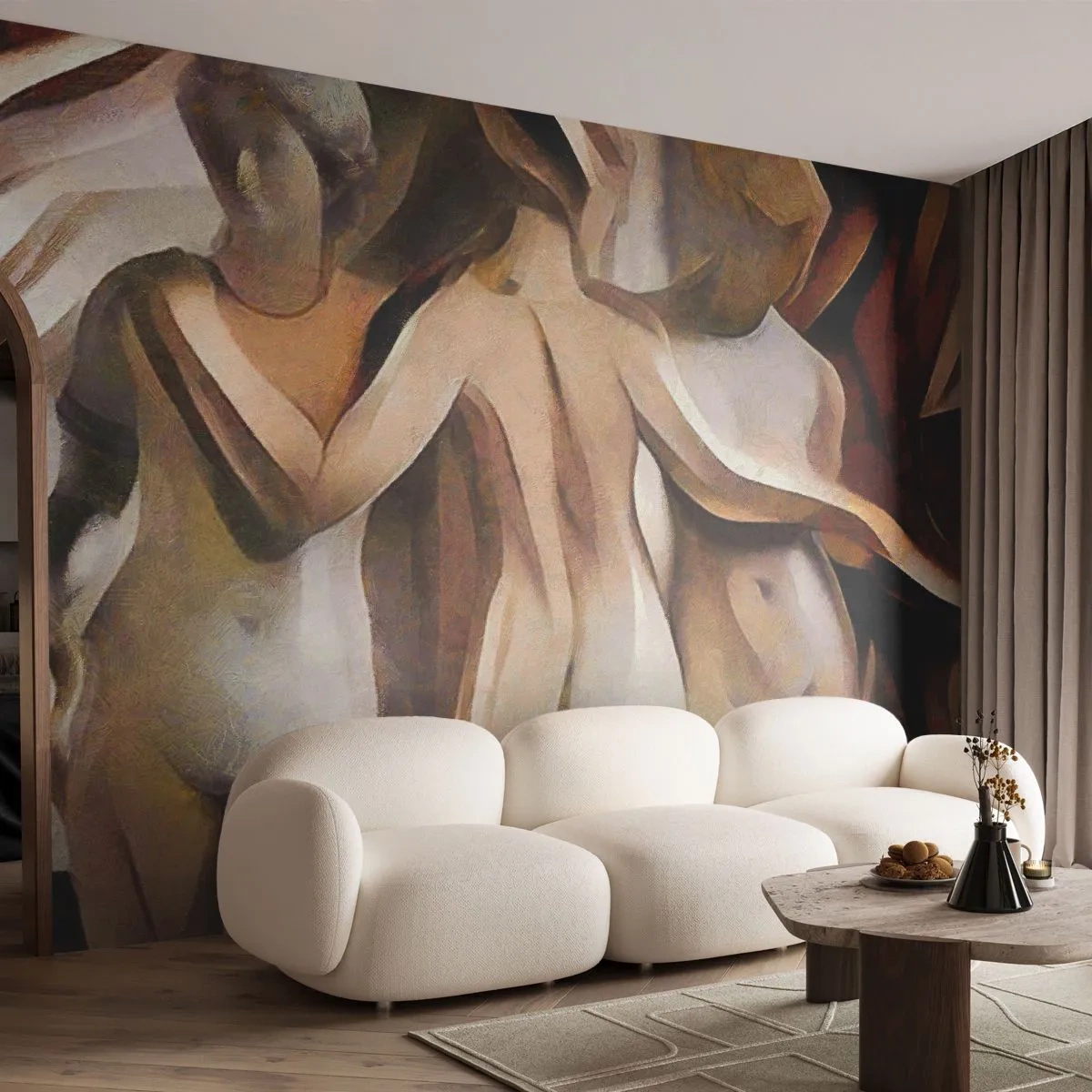 Fotomurali Standard Eco - Tre Grazie 2.0 - Donna, Cubismo, Pezzo - 200x140 cm
