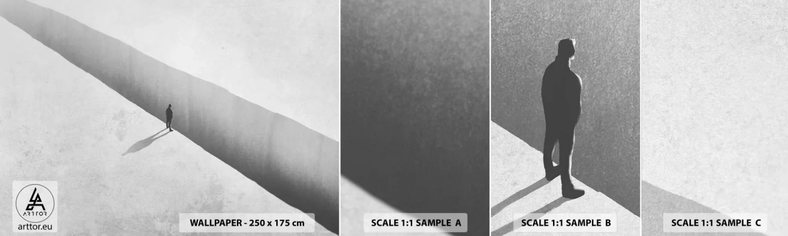 Campione Di Fotomurale Standard Eco - Un obiettivo chiaro - Abisso, Minimalismo, Uomo - 100x30 cm