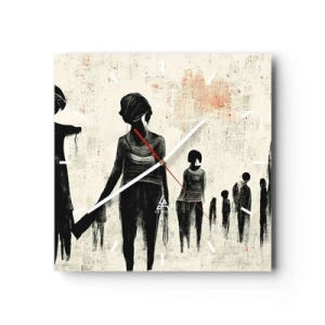 Orologio da parete - Orologio in Vetro - Contro la solitudine - 40x40 cm