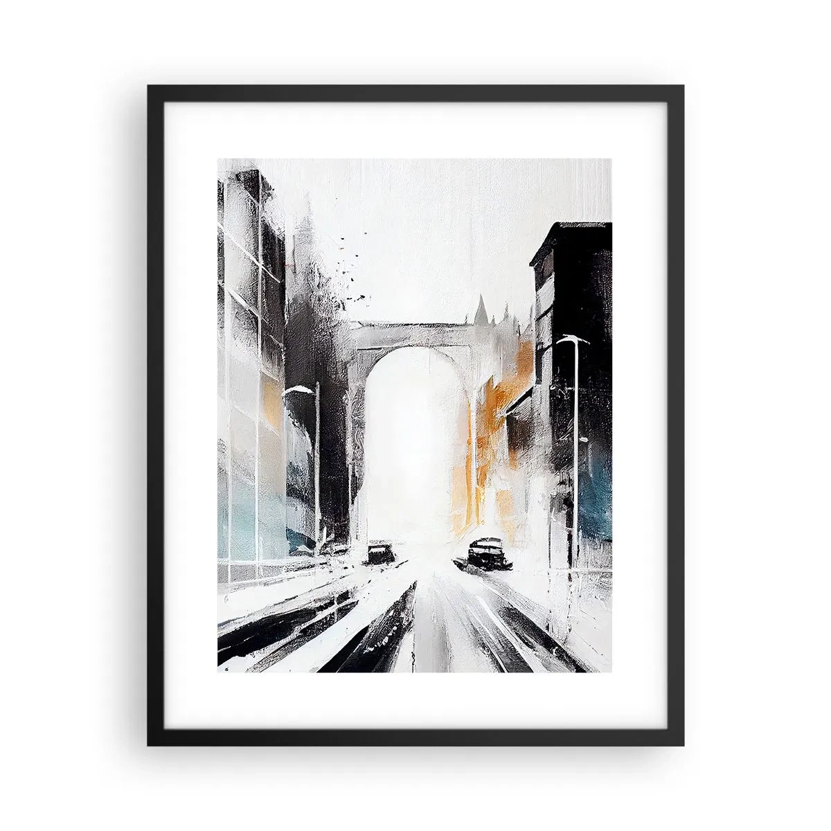 Poster in cornice nera - Studio di città: architettura e movimento - 40x50 cm