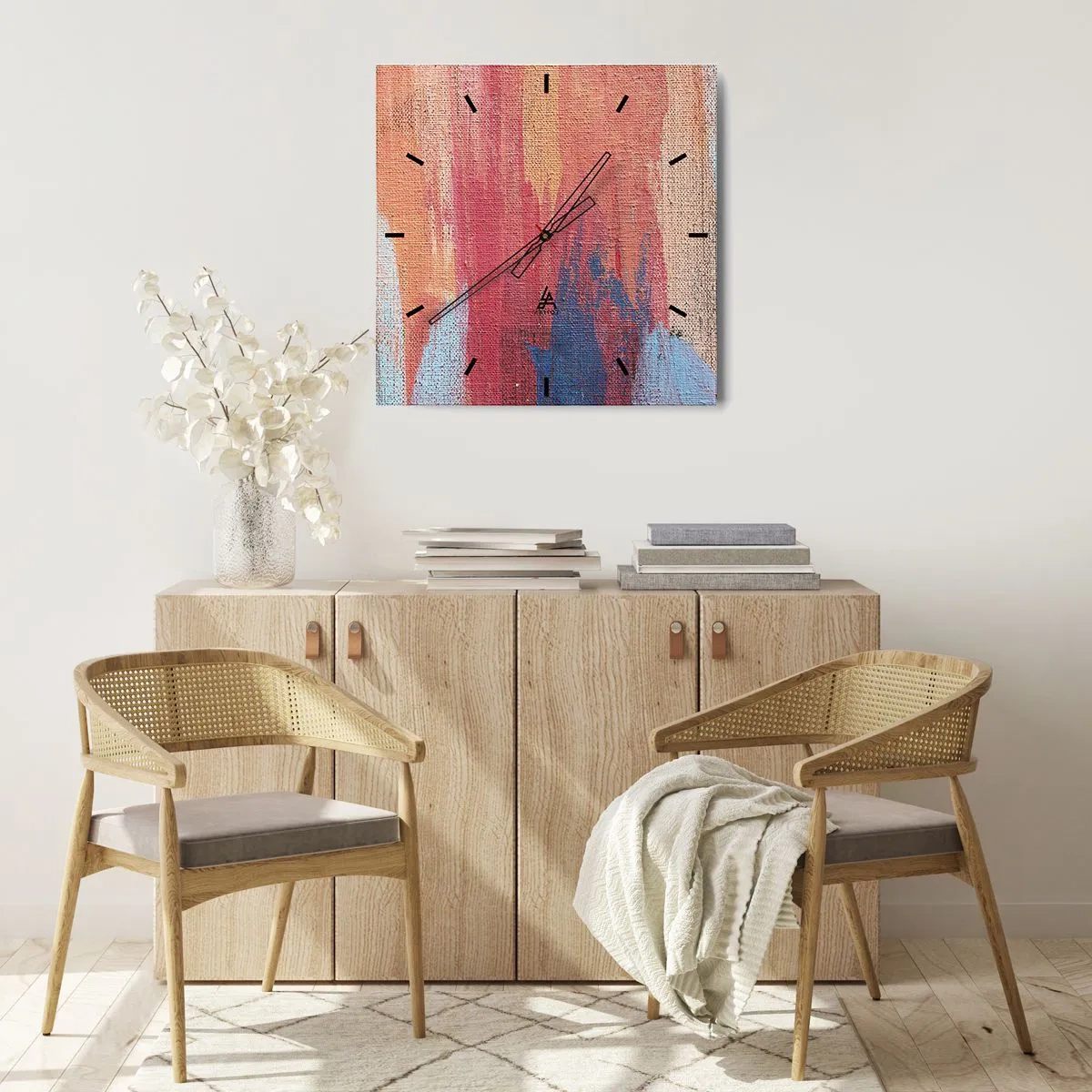 Orologio da parete - Orologio in Vetro - Colando con l'arcobaleno - 30x30 cm