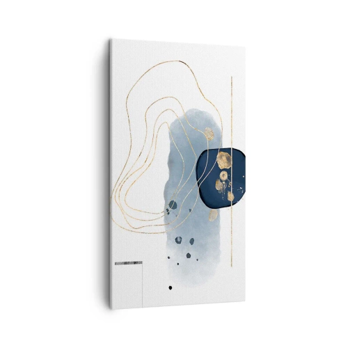 Quadro su tela - Stampe su Tela - Fantasia blu e oro - 45x80 cm