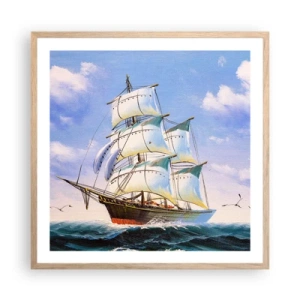 Poster in cornice rovere chiaro - Con orgoglio nel vento - 60x60 cm