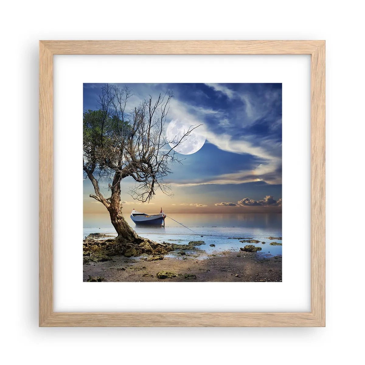 Poster in cornice rovere chiaro - È la fine o l'inizio? - 30x30 cm