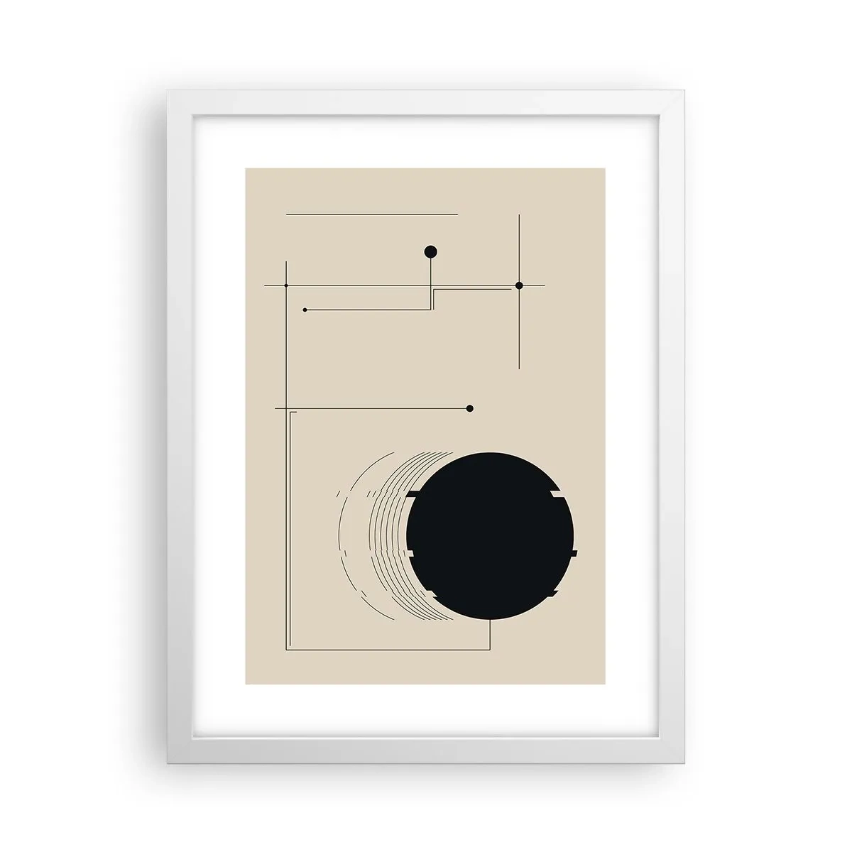Poster in cornice bianca - Composizione elastica e dinamica - 30x40 cm